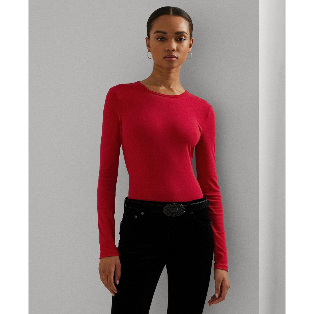 T-Shirt manches longues 'Slim-Fit Crewneck' pour Femmes