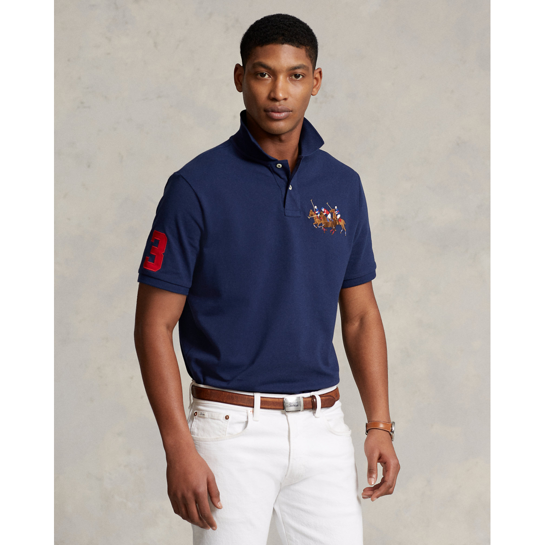 Polo 'Classic Fit Triple-Pony' pour Hommes