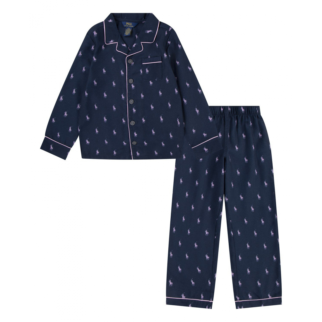 'Woven Long Sleeve Pajamas, 2-Piece Set' pour Petites filles