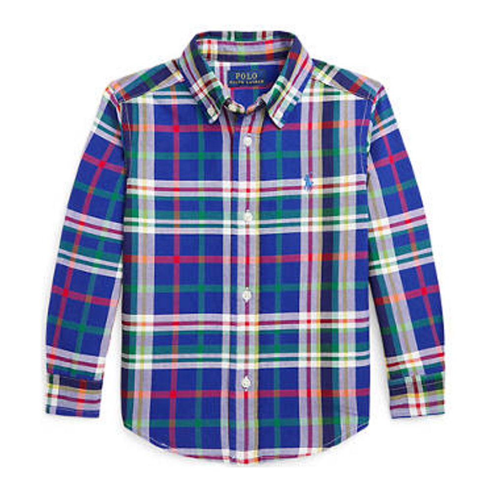 Toddler & Little Boy's 'Plaid Cotton Oxford Shirt'