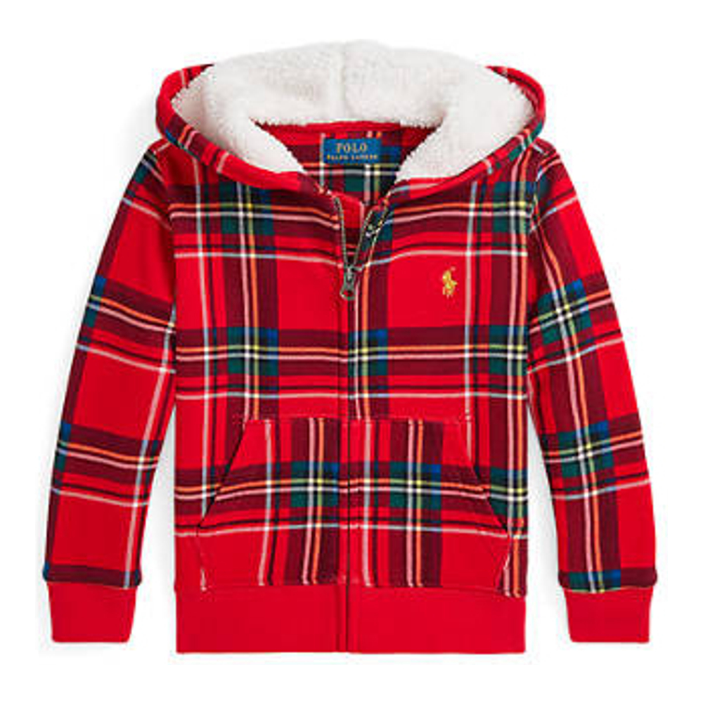 Little Boy's 'Plaid Fleece Full Zip Hoodie'