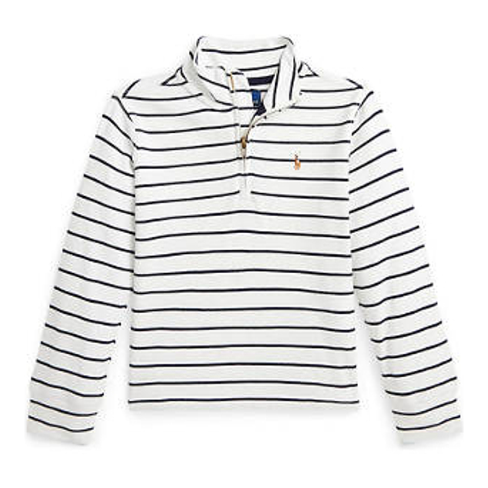 Little Boy's 'Striped Cotton Quarter-Zip Pullover'