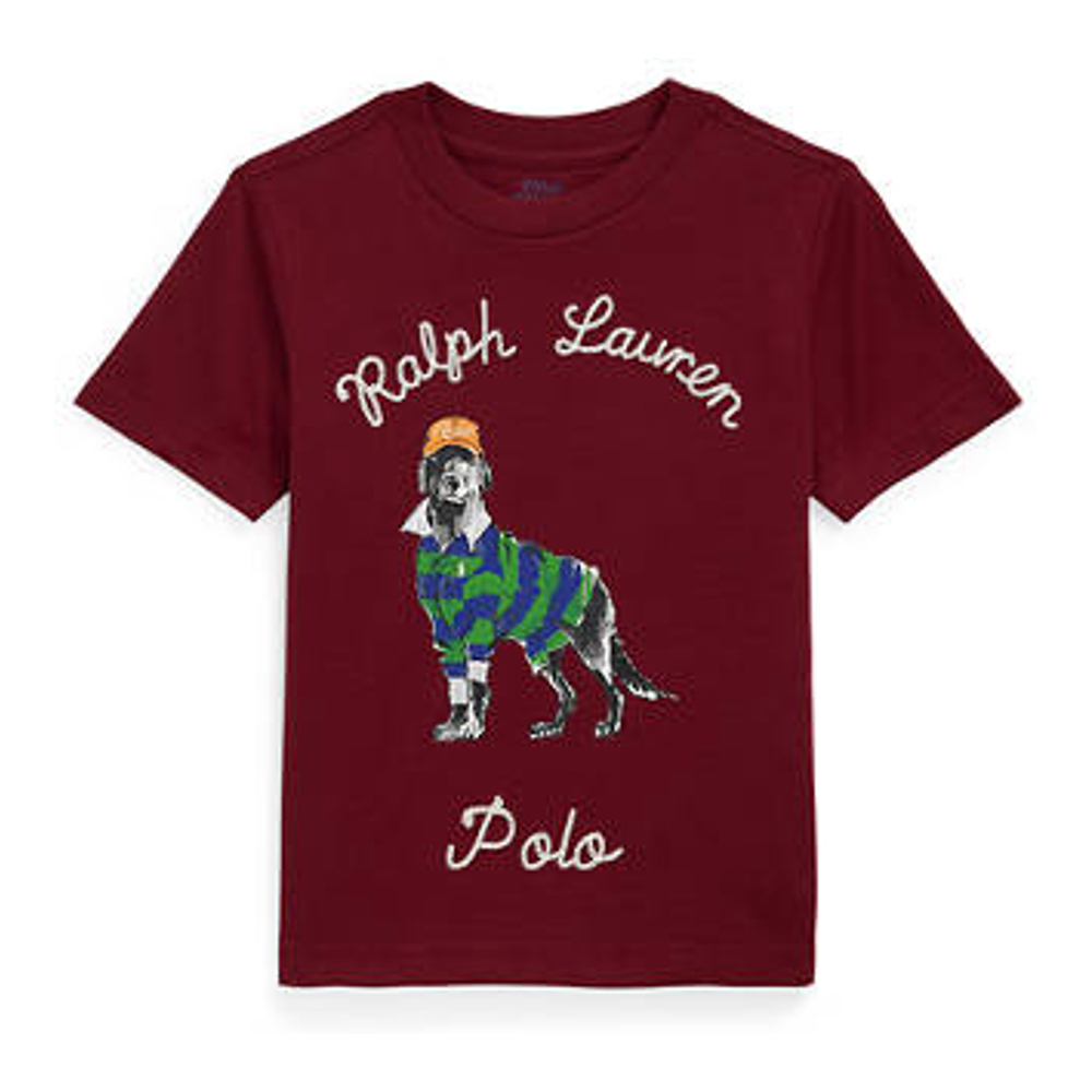 Little Boy's 'Dog Printed Cotton Jersey T-Shirt'