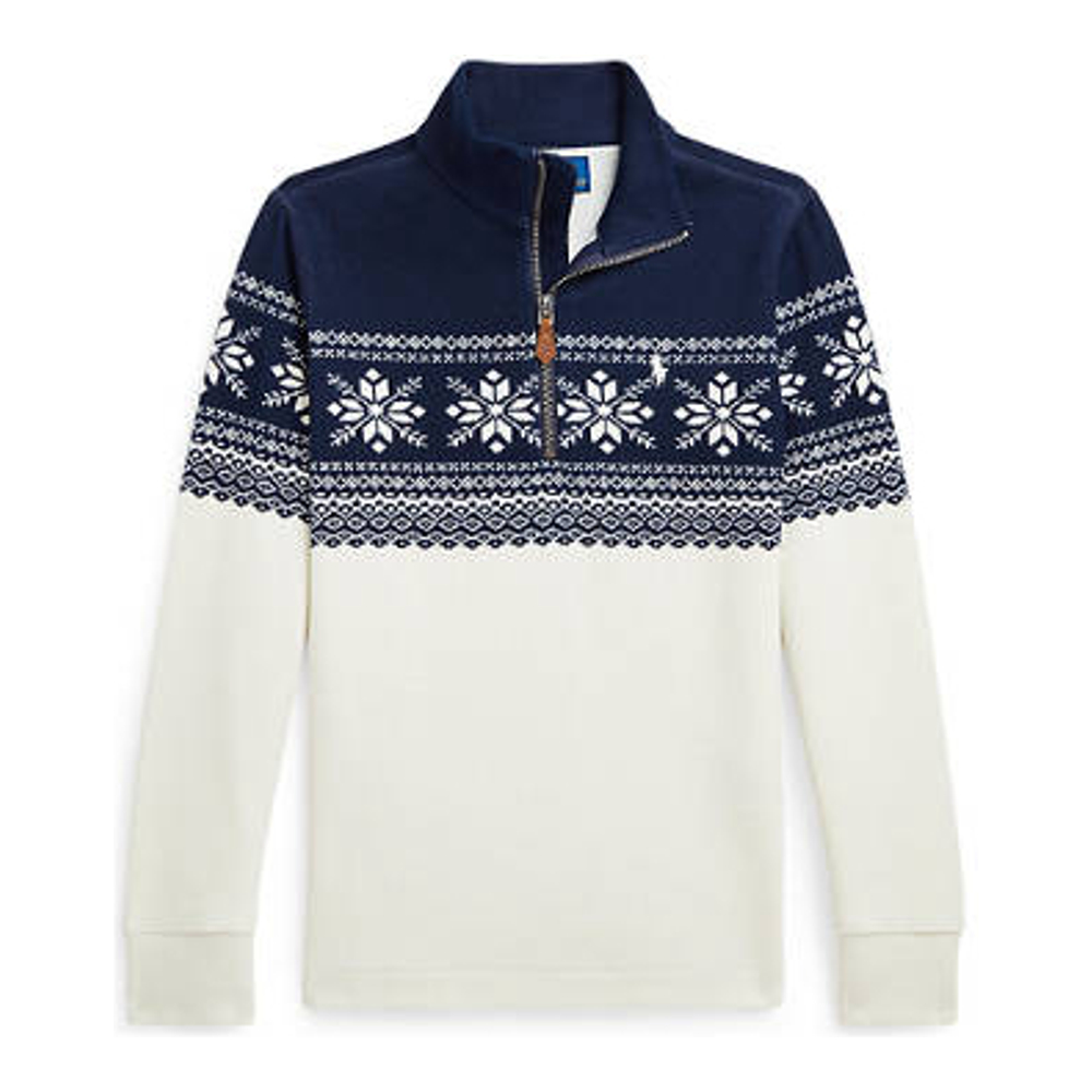 Little Boy's 'Snowflake Double Knit Pullover'