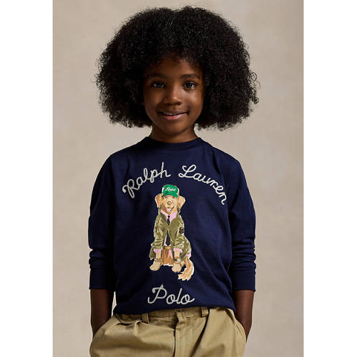 Little Boy's 'Dog Printed Cotton Long Sleeve T-Shirt'