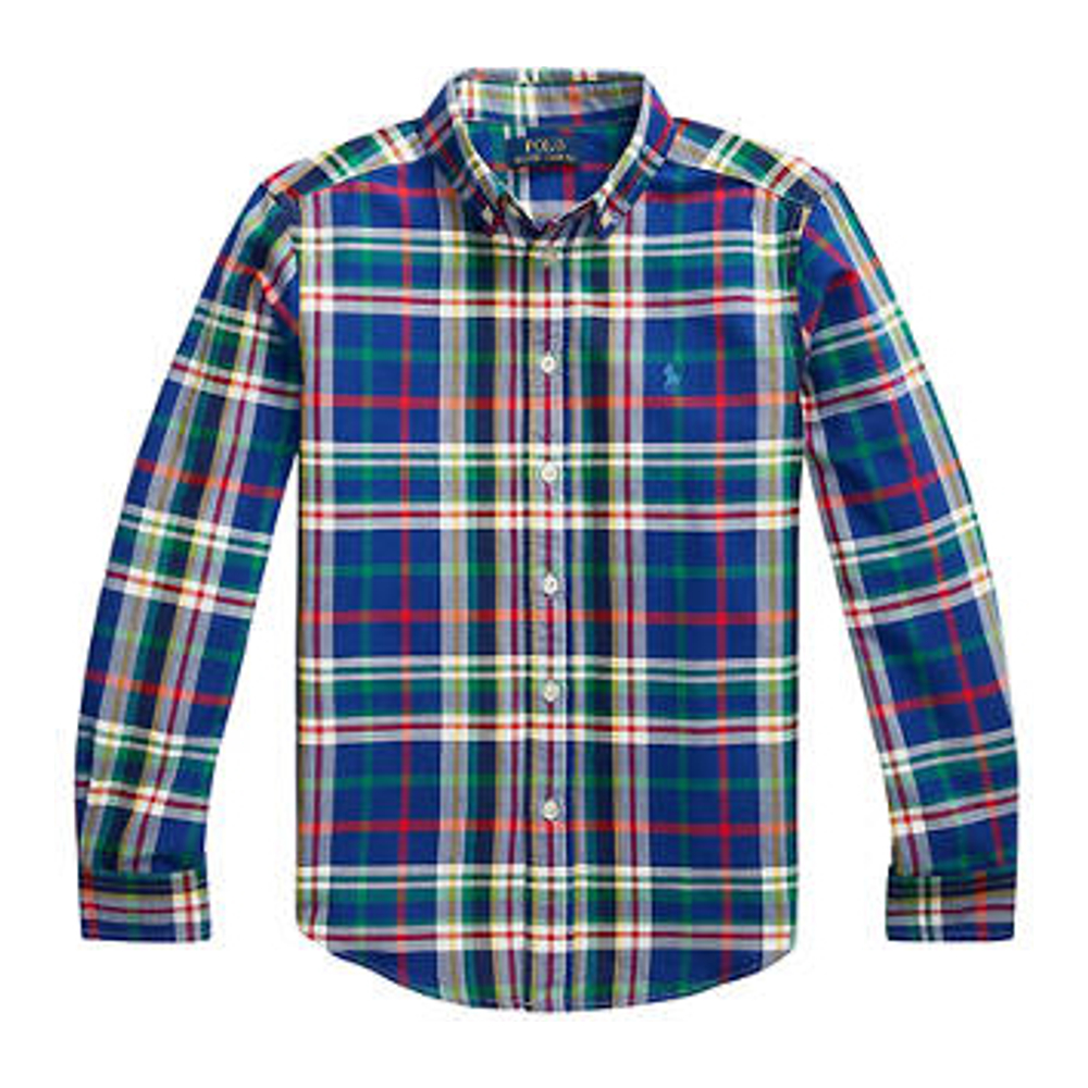 'Plaid Cotton Oxford Shirt' pour Grands garçons