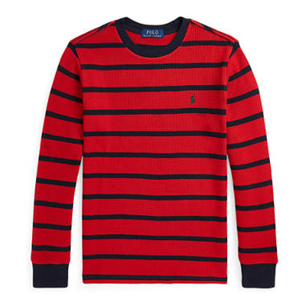 Big Boy's 'Striped Waffle Cotton Long Sleeve T-Shirt'