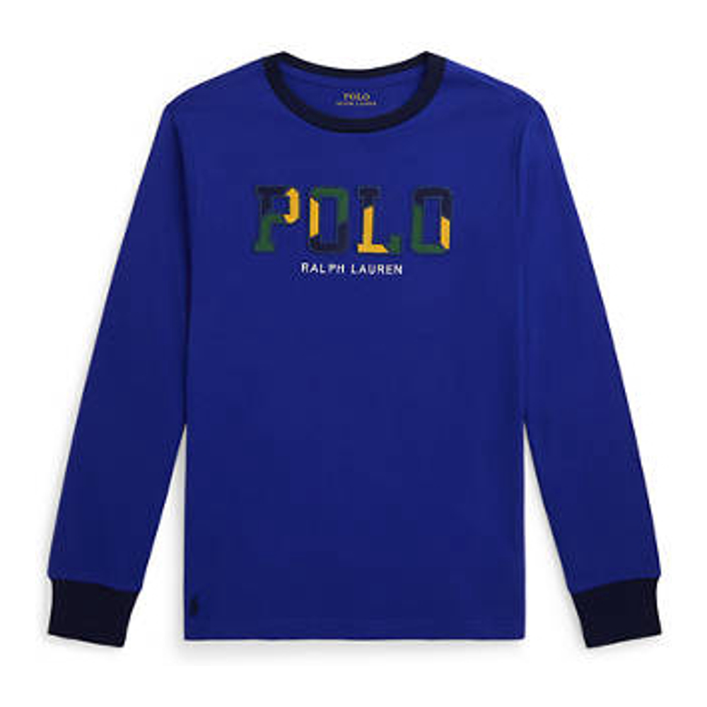 'Corduroy Logo Cotton Long Sleeve T-Shirt' pour Grands garçons