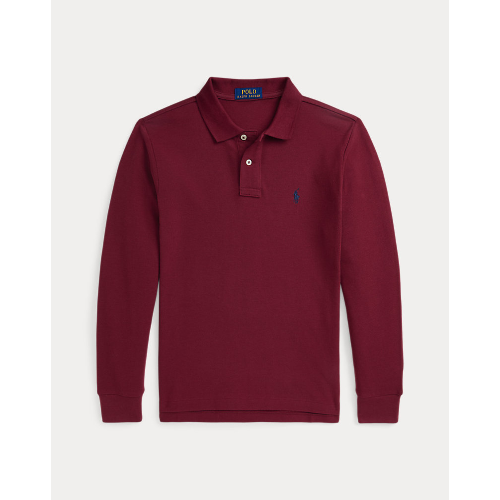 Big Boy's 'Cotton Mesh Long-Sleeve Polo Shirt'