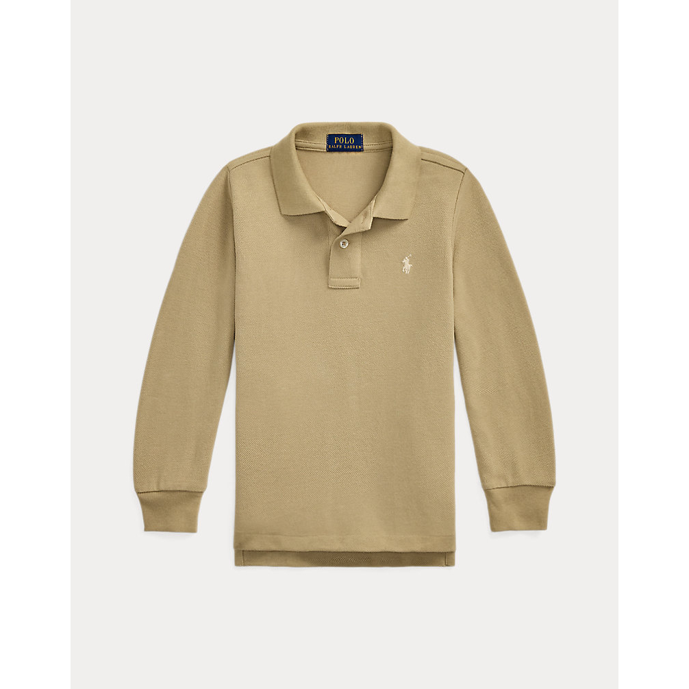 Little Boy's 'Cotton Mesh Long-Sleeve Polo Shirt'