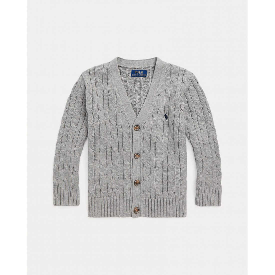 Little Boy's 'Cable-Knit Cotton V-Neck Cardigan'