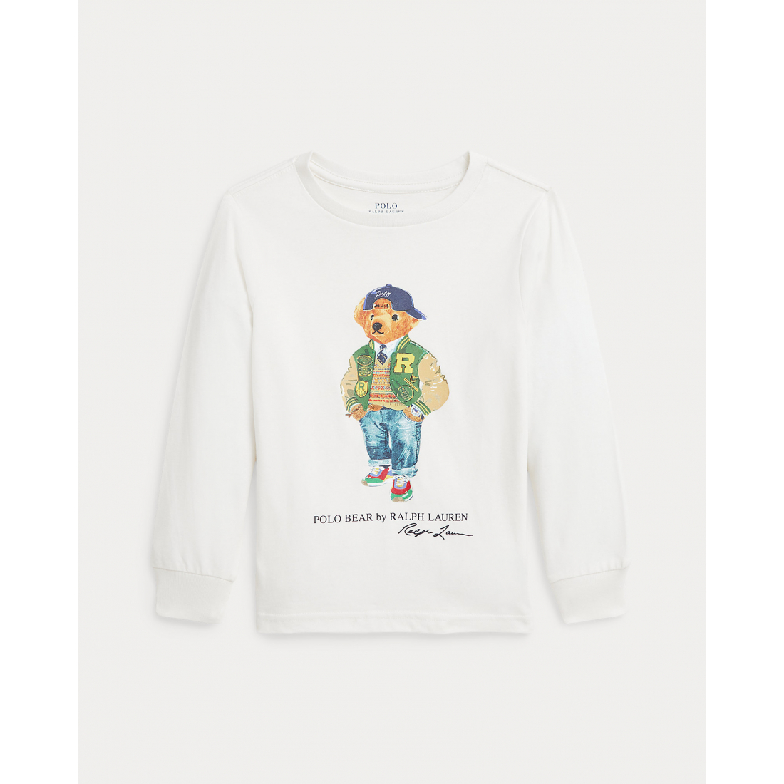 Little Boy's 'Polo Bear Cotton Long-Sleeve Tee'