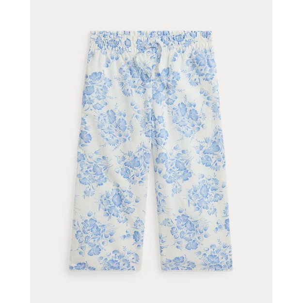 Toddler & Little Girl's 'Floral Slub Cotton Pull-On Pant'