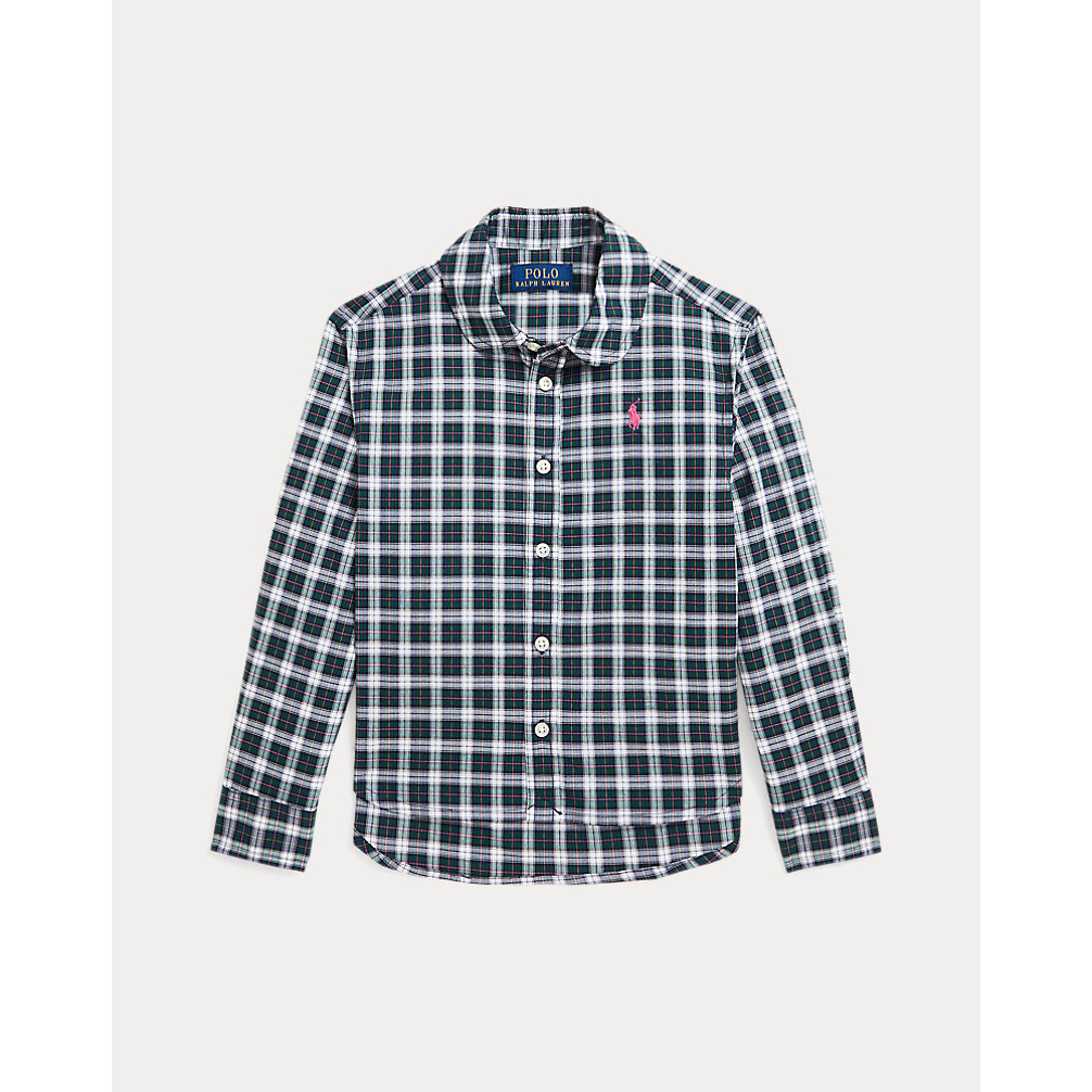 Toddler & Little Girl's 'Plaid Cotton Poplin Boxy Shirt'