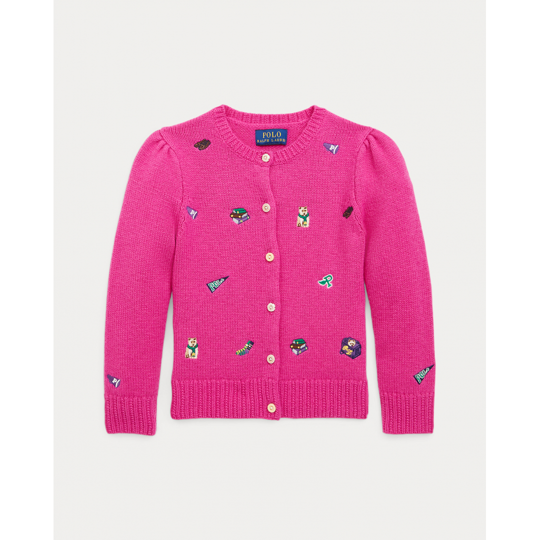 Toddler & Little Girl's 'Embroidered Wool-Blend Cardigan'