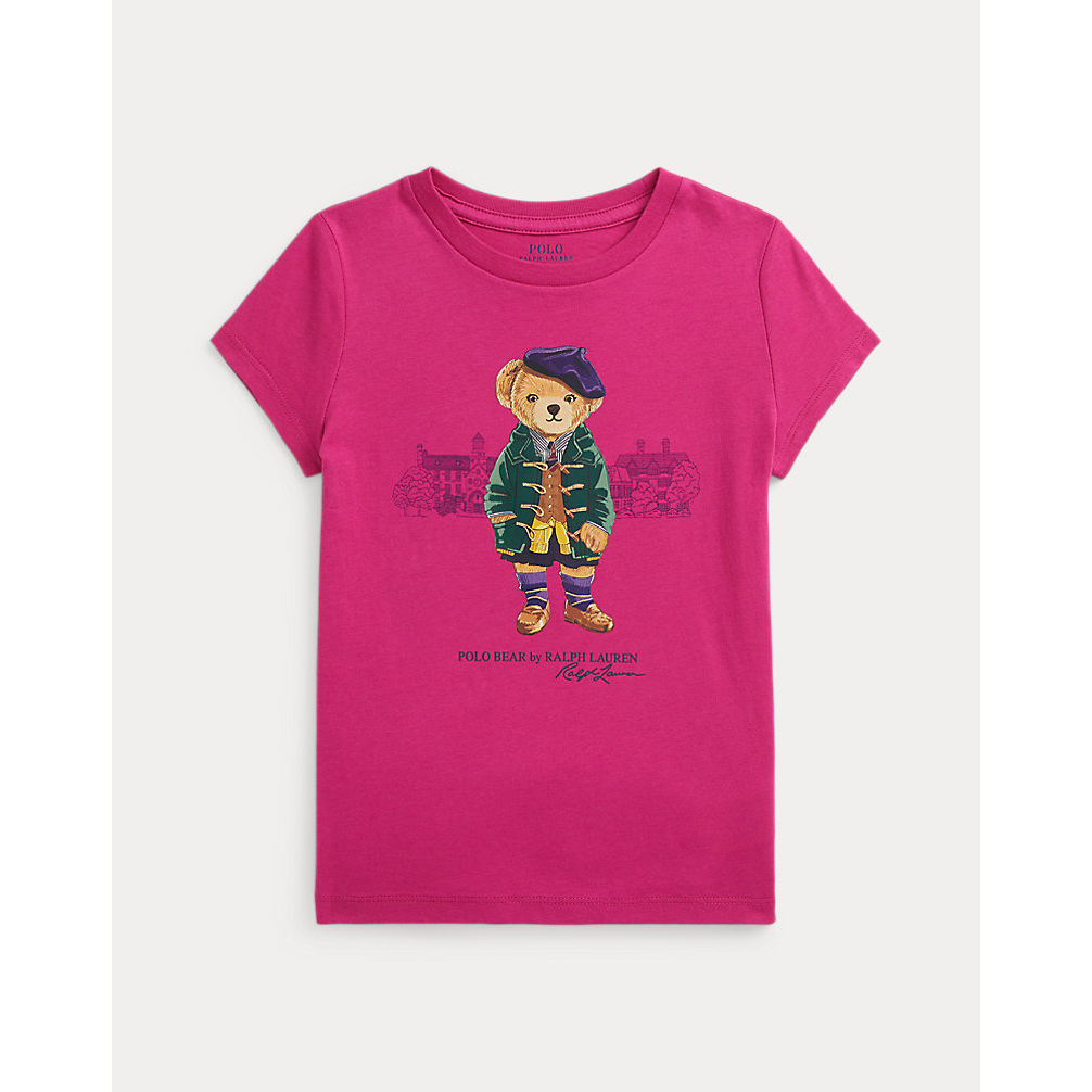 Toddler & Little Girl's 'Polo Bear Cotton Jersey Tee'