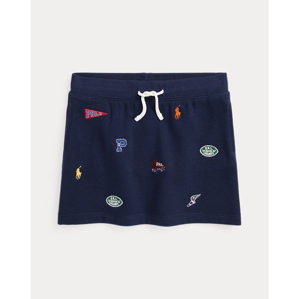 Toddler & Little Girl's 'Embroidered Motif Fleece Skirt'