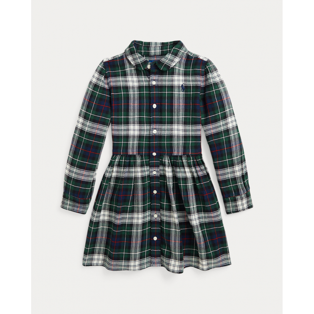 Toddler & Little Girl's 'Plaid Cotton Twill Shirtdress'