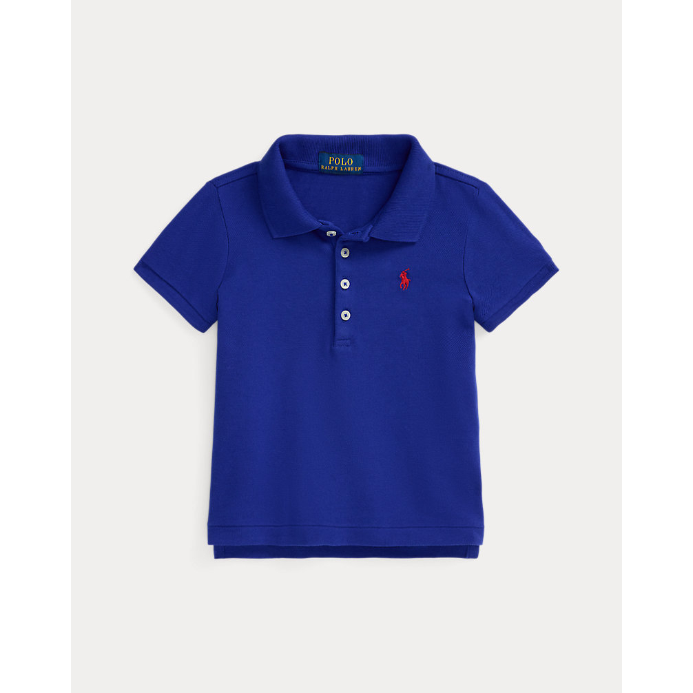 Toddler & Little Girl's 'Stretch Mesh Polo Shirt'