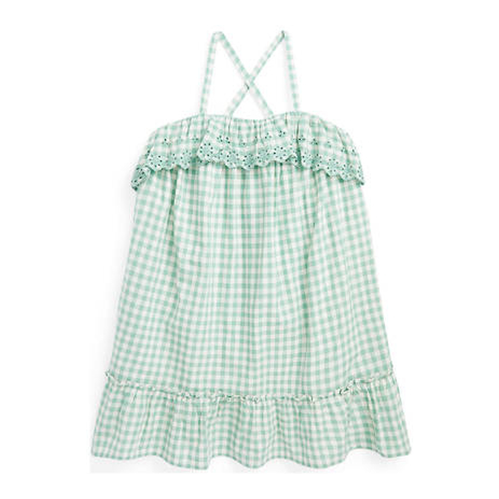 Little Girl's 'Gingham Cotton Madras Dress'