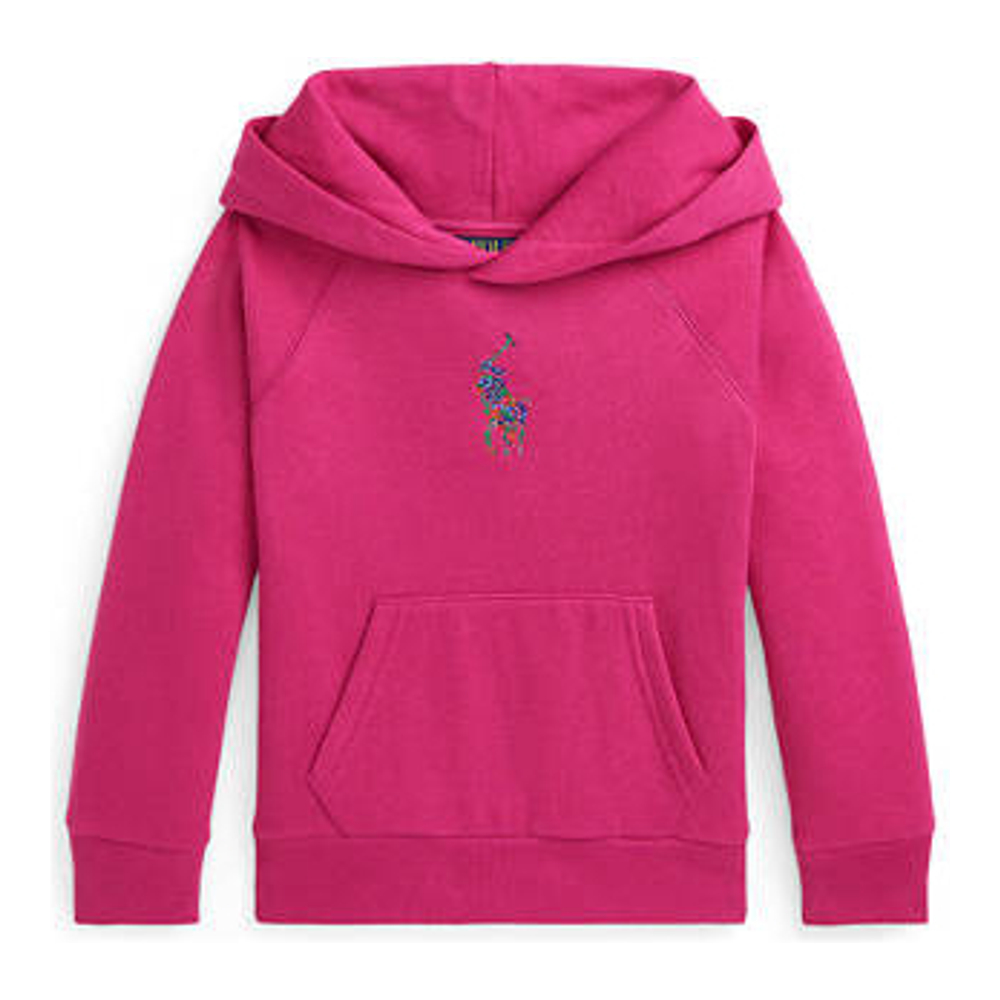 'Floral Big Pony Fleece Hoodie' pour Petites filles