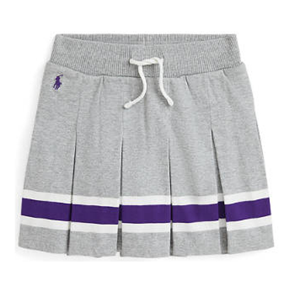 'Striped Pleated Cotton Jersey Skort' pour Petites filles