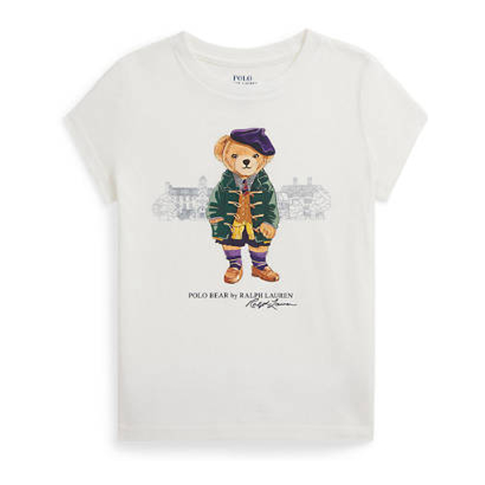 Little Girl's 'Polo Bear Cotton Jersey T-Shirt'