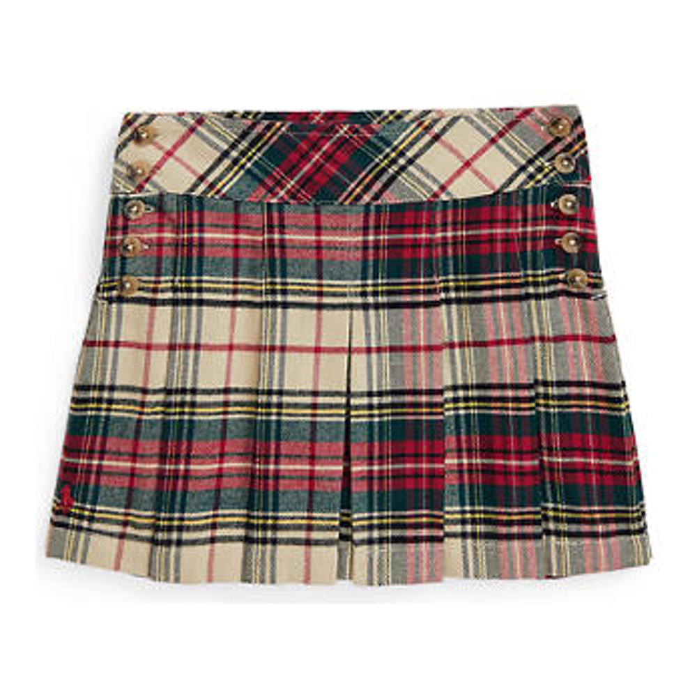 Little Girl's 'Plaid Pleated Cotton Twill Skirt'