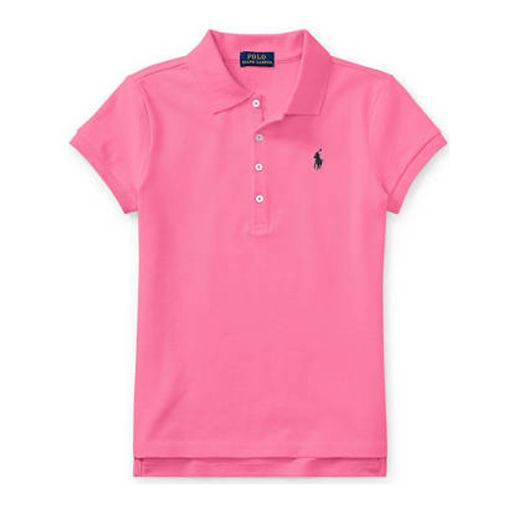 Big Girl's 'Stretch Cotton Mesh Polo Shirt'