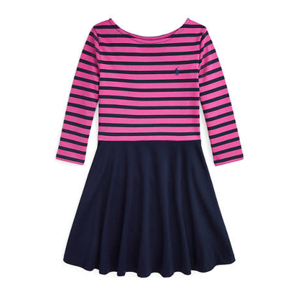 Big Girl's 'Striped Ponte Dress'