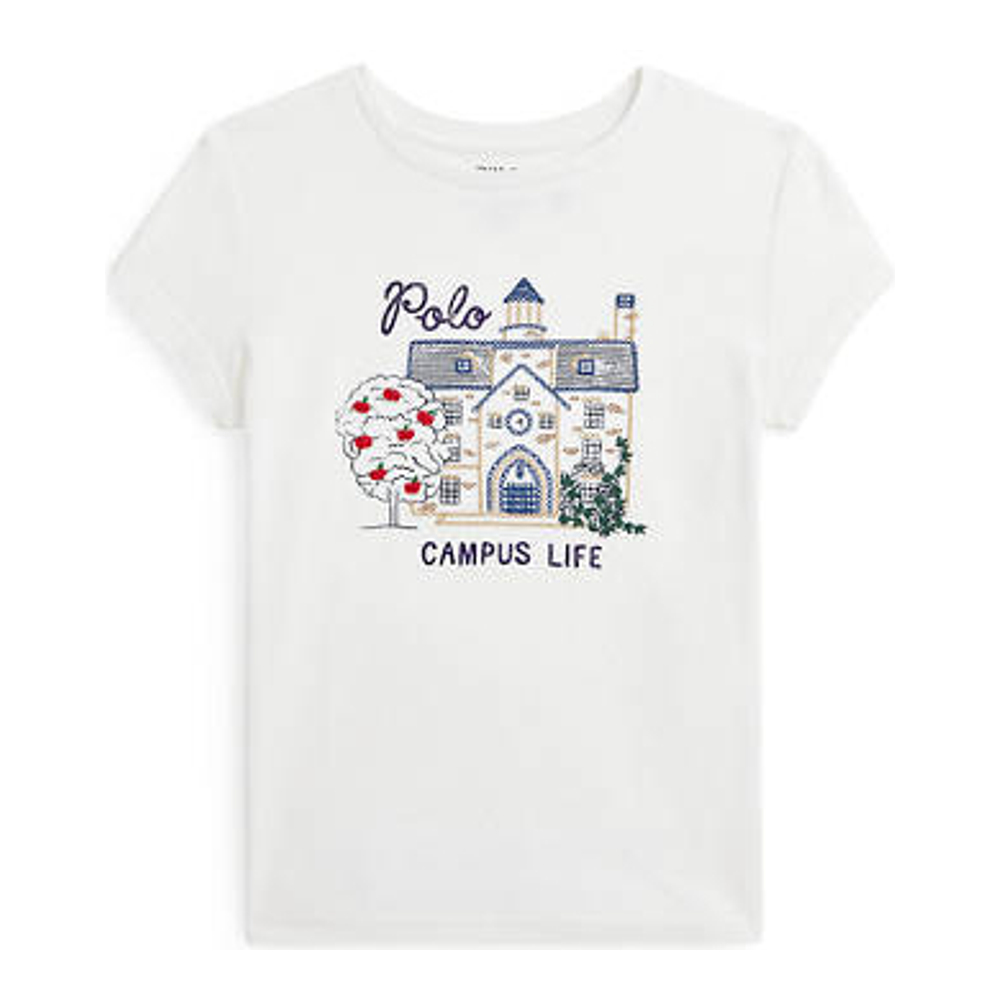 Big Girl's 'Campus-Graphic Cotton Jersey Tee'