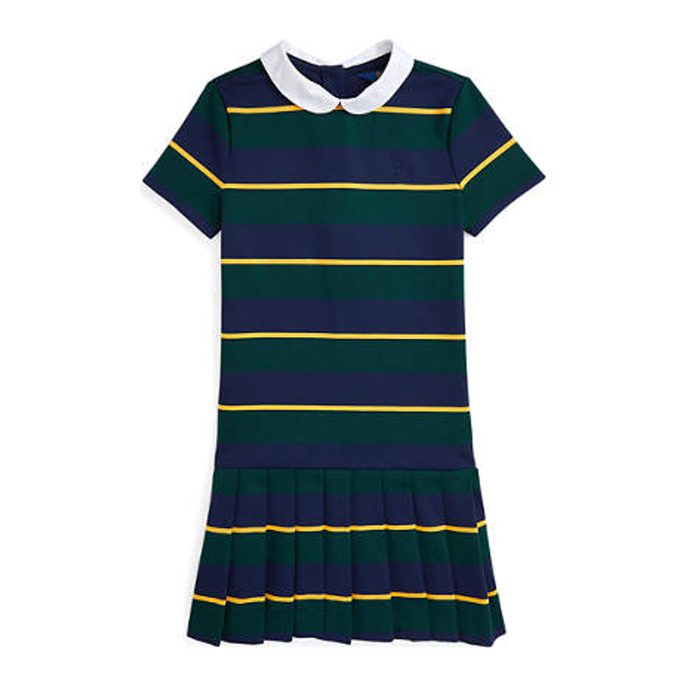 Big Girl's 'Striped Pleated Ponte Dress'