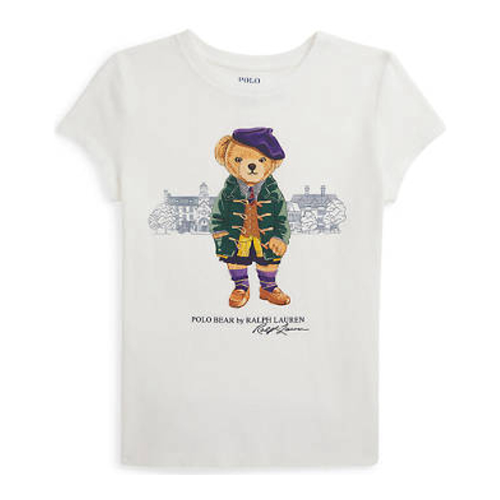 Big Girl's 'Polo Bear Cotton Jersey Tee'