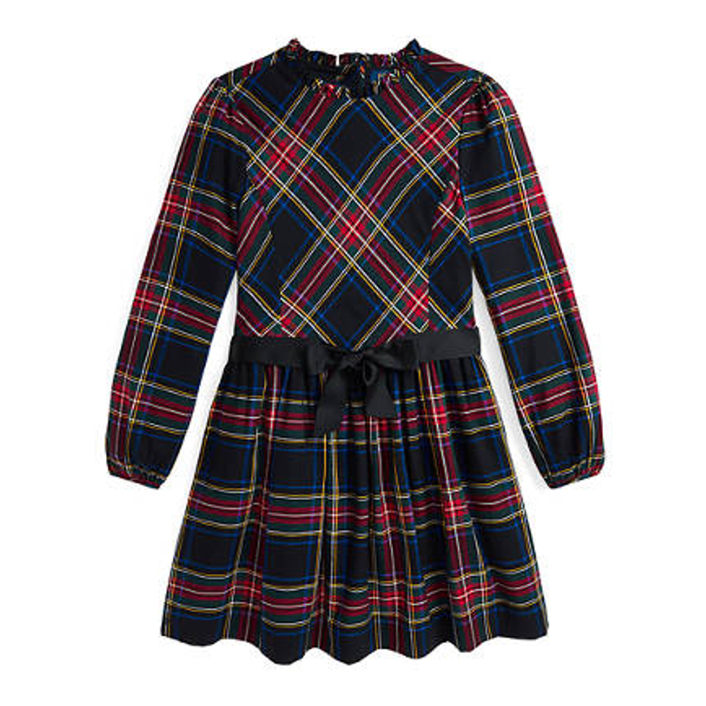 Big Girl's 'Plaid Cotton Sateen Dress'