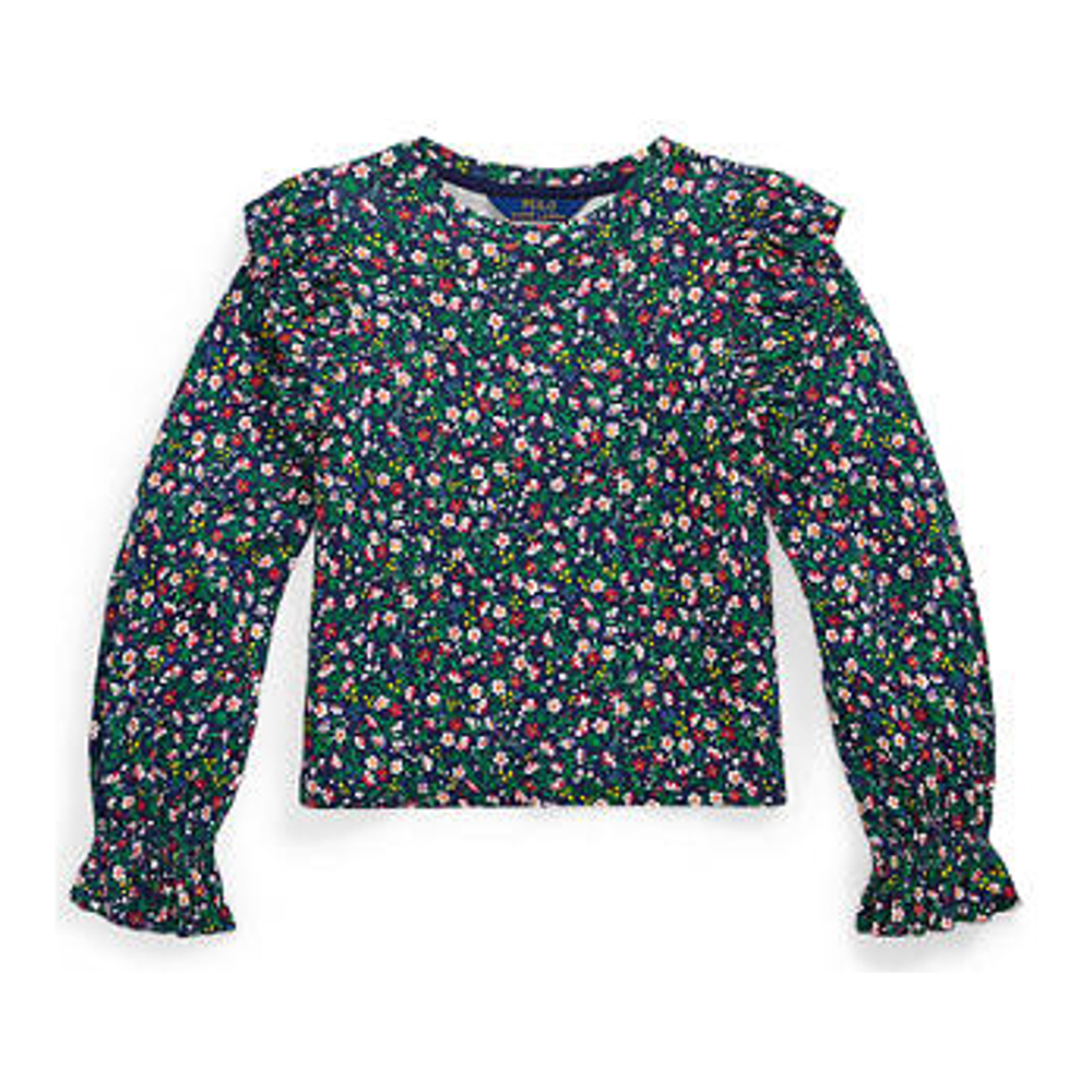 'Floral Ruffled Cotton-Modal Top' pour Grandes filles