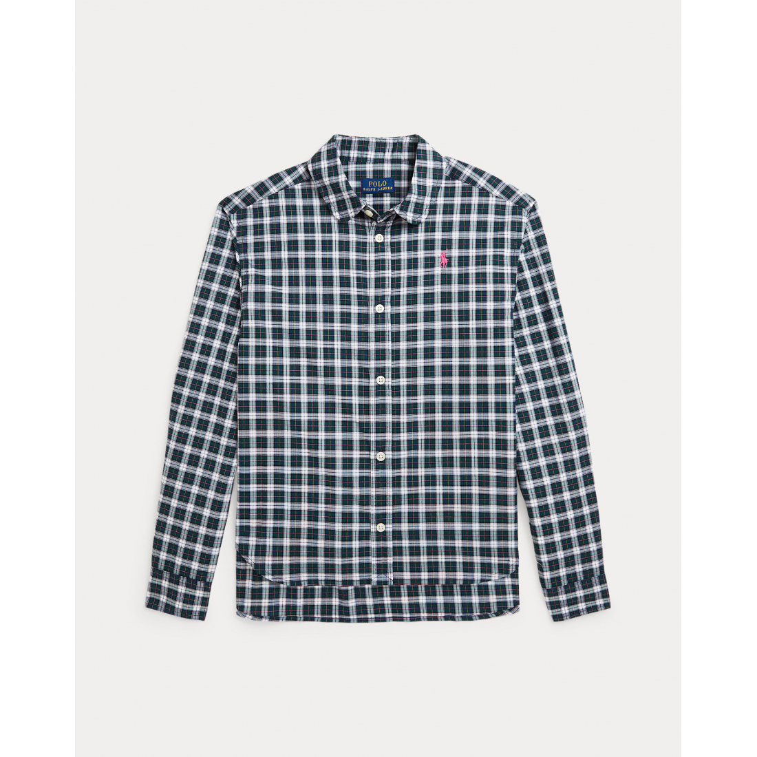 Big Girl's 'Ralph Lauren Plaid Cotton Poplin Boxy Shirt'