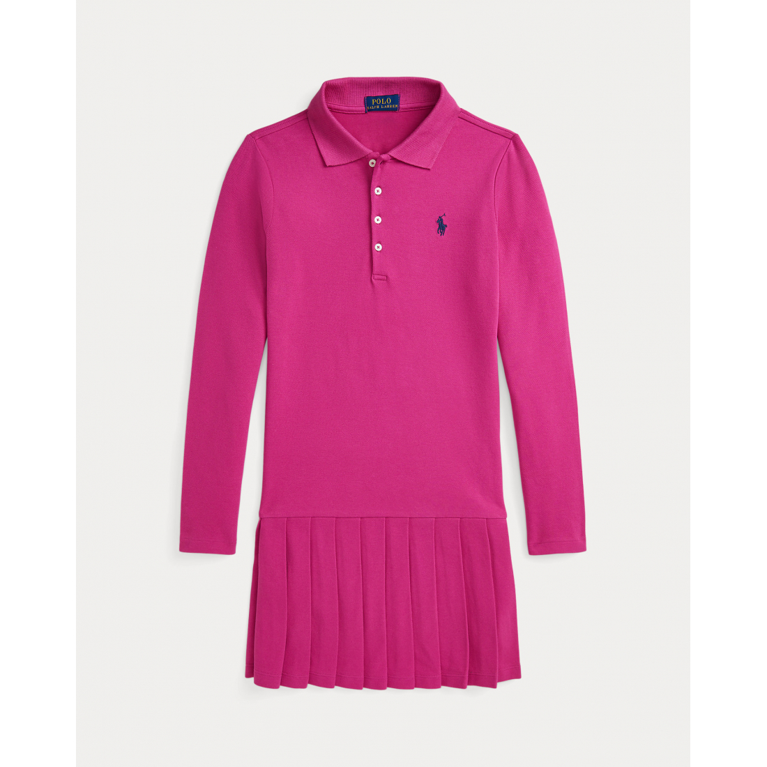 Big Girl's 'Ralph Lauren Pleated Stretch Mesh Polo Dress'