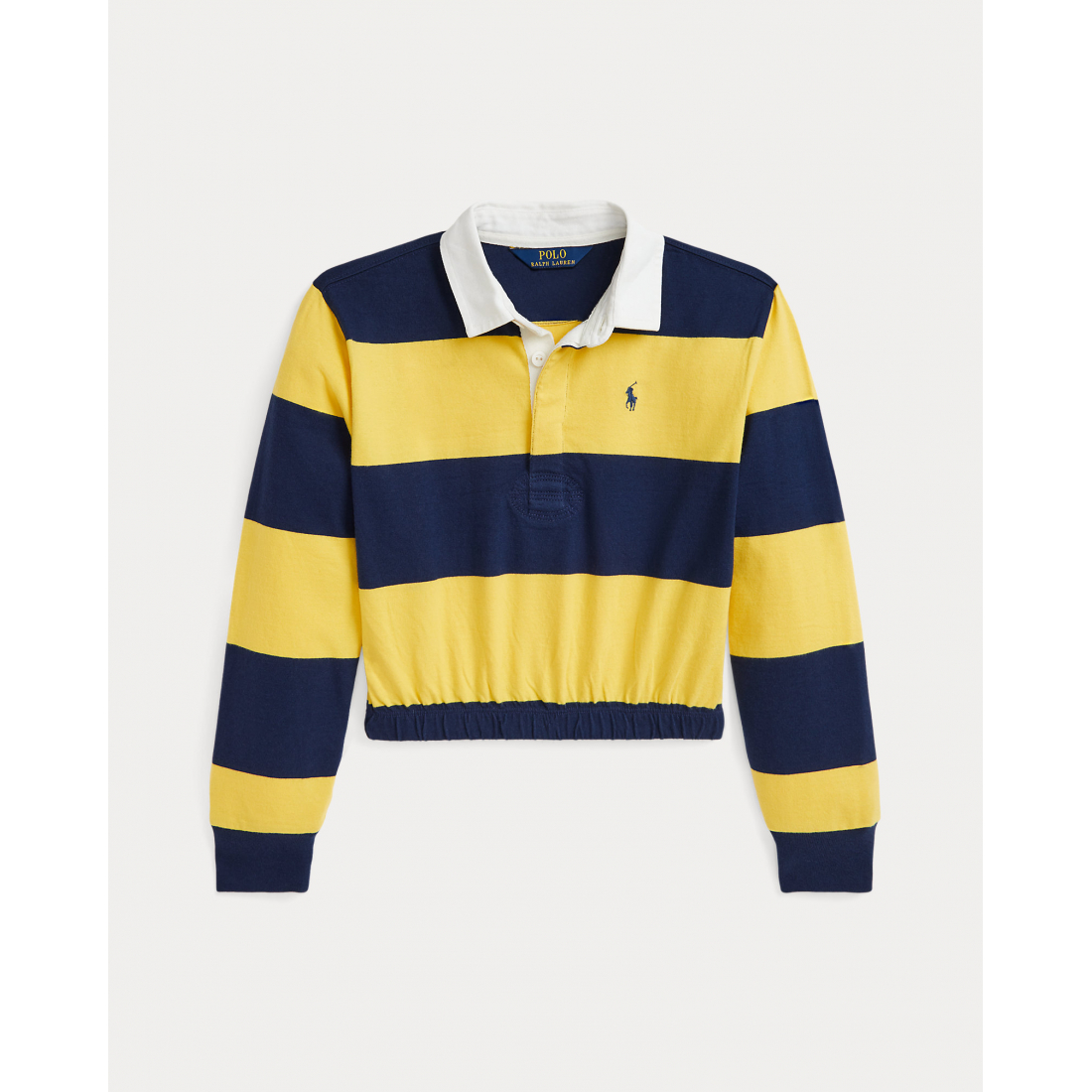 Big Girl's 'Ralph Lauren Striped Cotton Jersey Boxy Rugby Shirt'