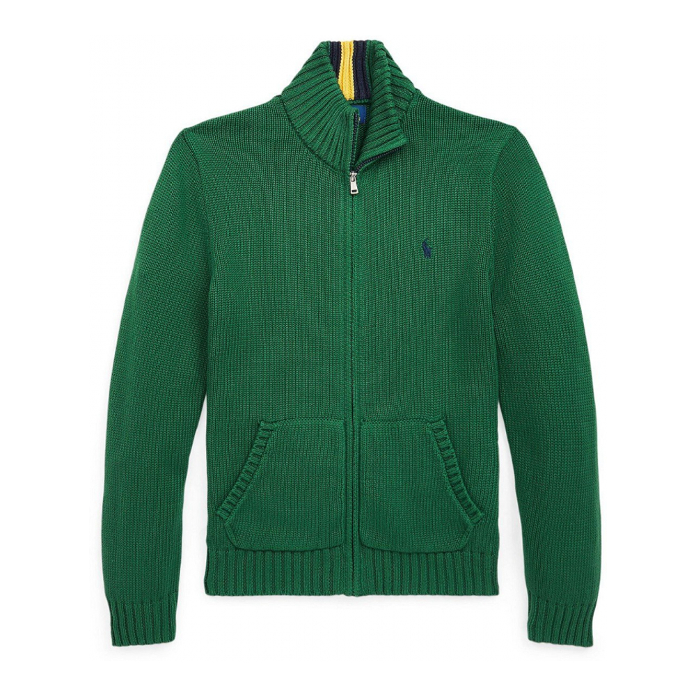 'Cotton Full-Zip Sweater' pour Grands garçons