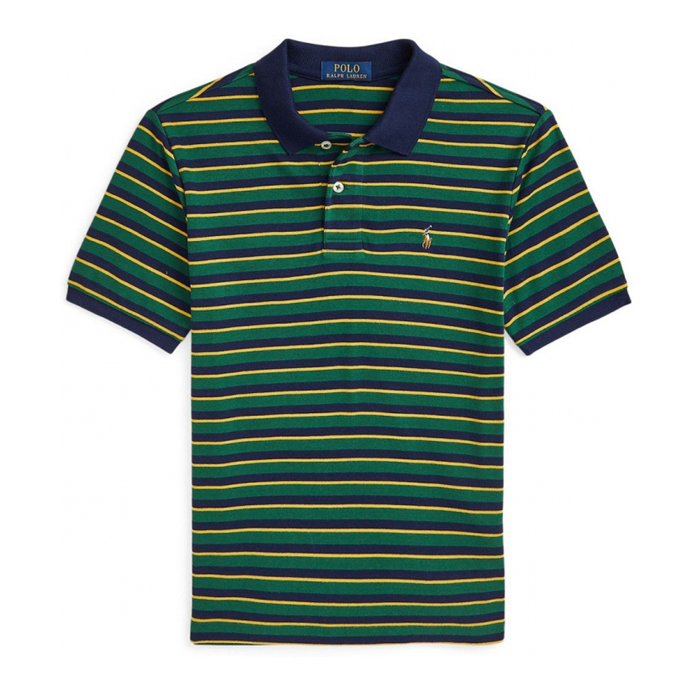 'Striped Soft Cotton Polo Shirt' pour Grands garçons