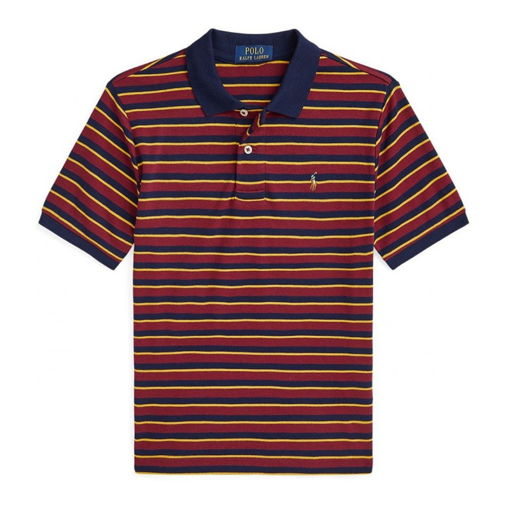 'Striped Soft Cotton Polo Shirt' pour Grands garçons