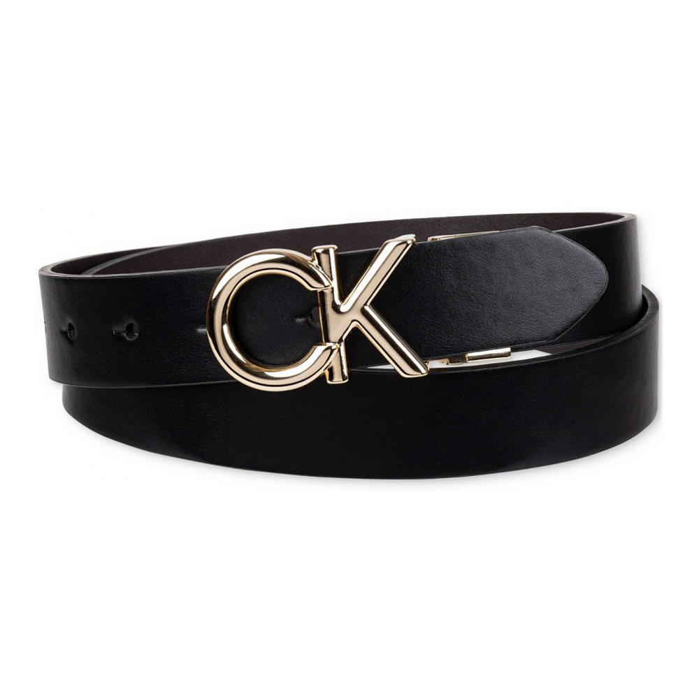 Women's 'Reversible Puffed CK Monogram Buckle' Belt