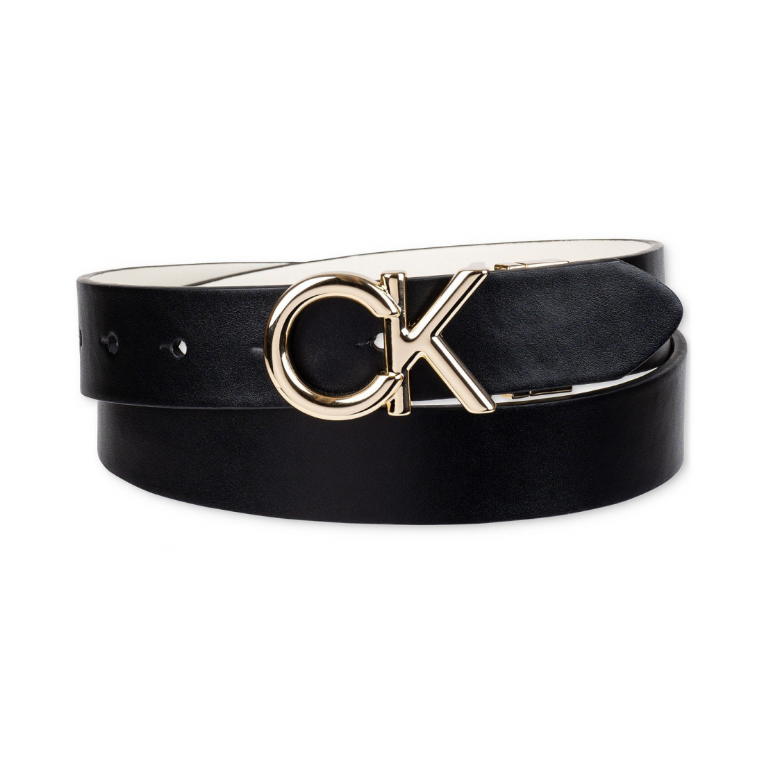 Women's 'Reversible Puffed CK Monogram Buckle' Belt