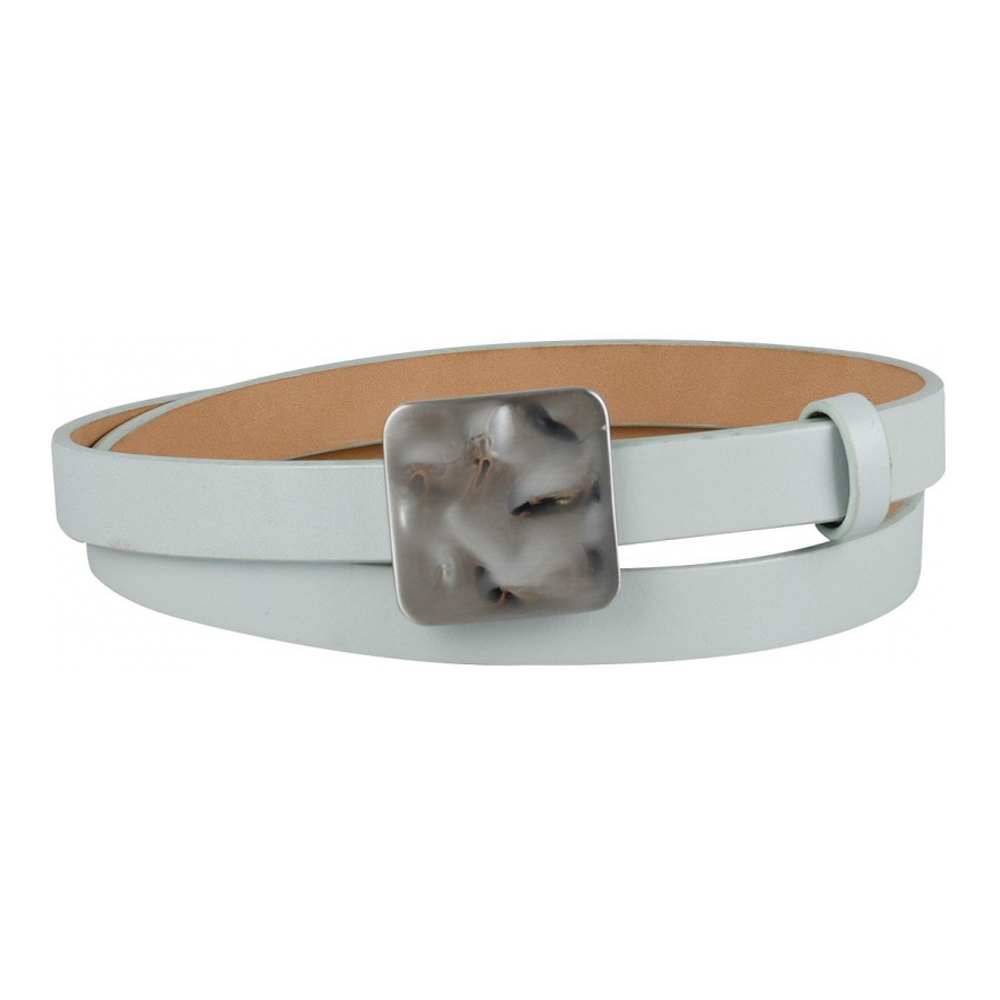 'Skinny Hammered Plaque Buckle Belt' pour Femmes