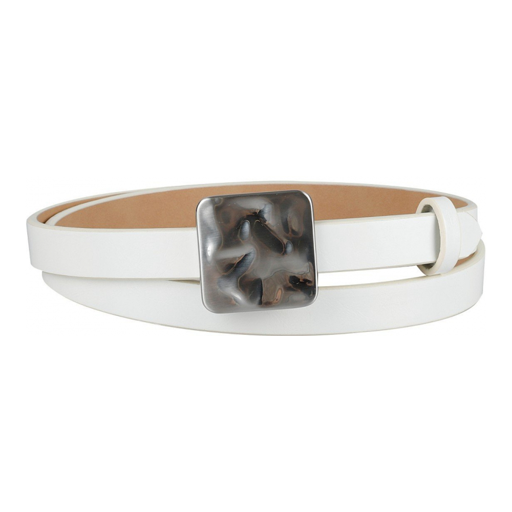 'Skinny Hammered Plaque Buckle Belt' pour Femmes