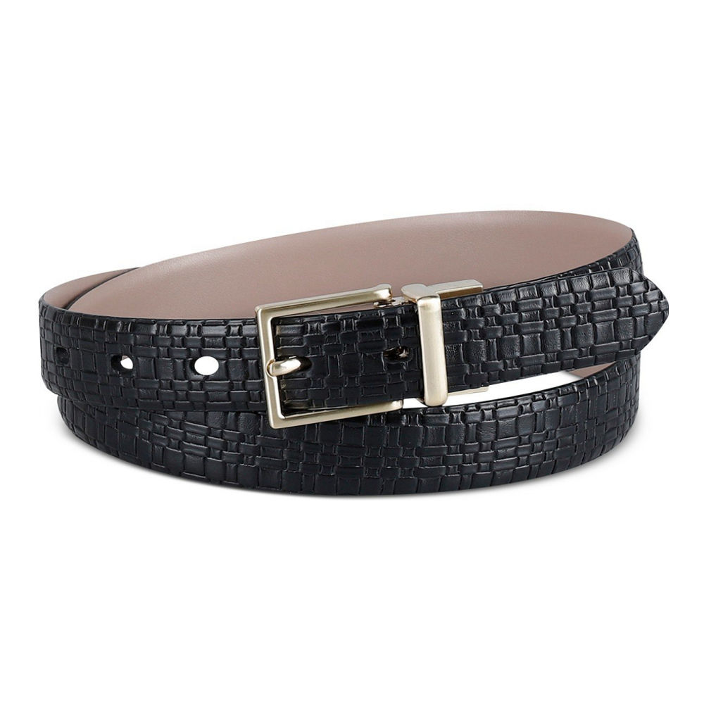 Women's 'Two-In-One Reversible Skinny Texture Embossed' Belt