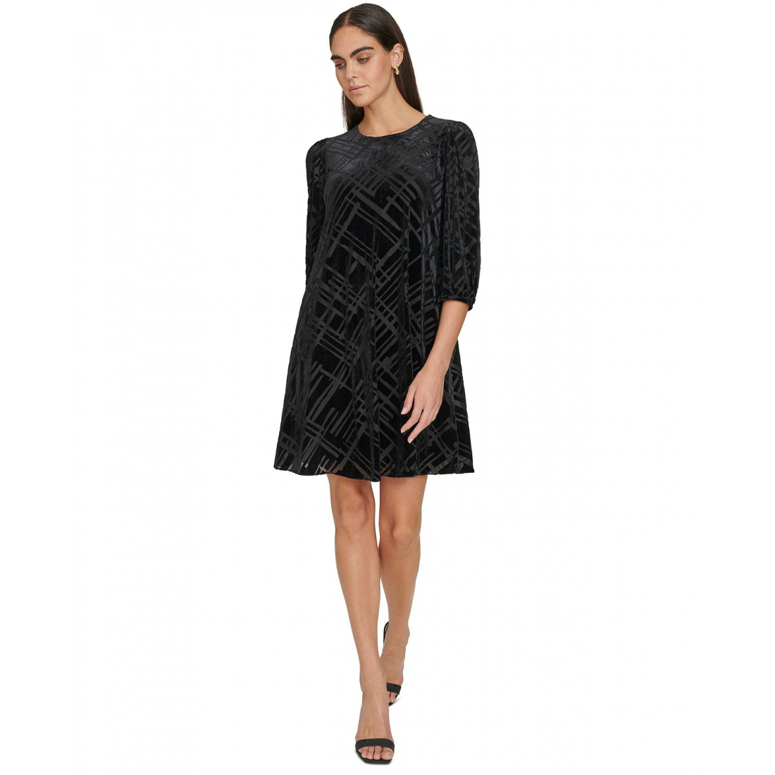 'Velvet Burnout 3/4-Sleeve Dress' pour Femmes