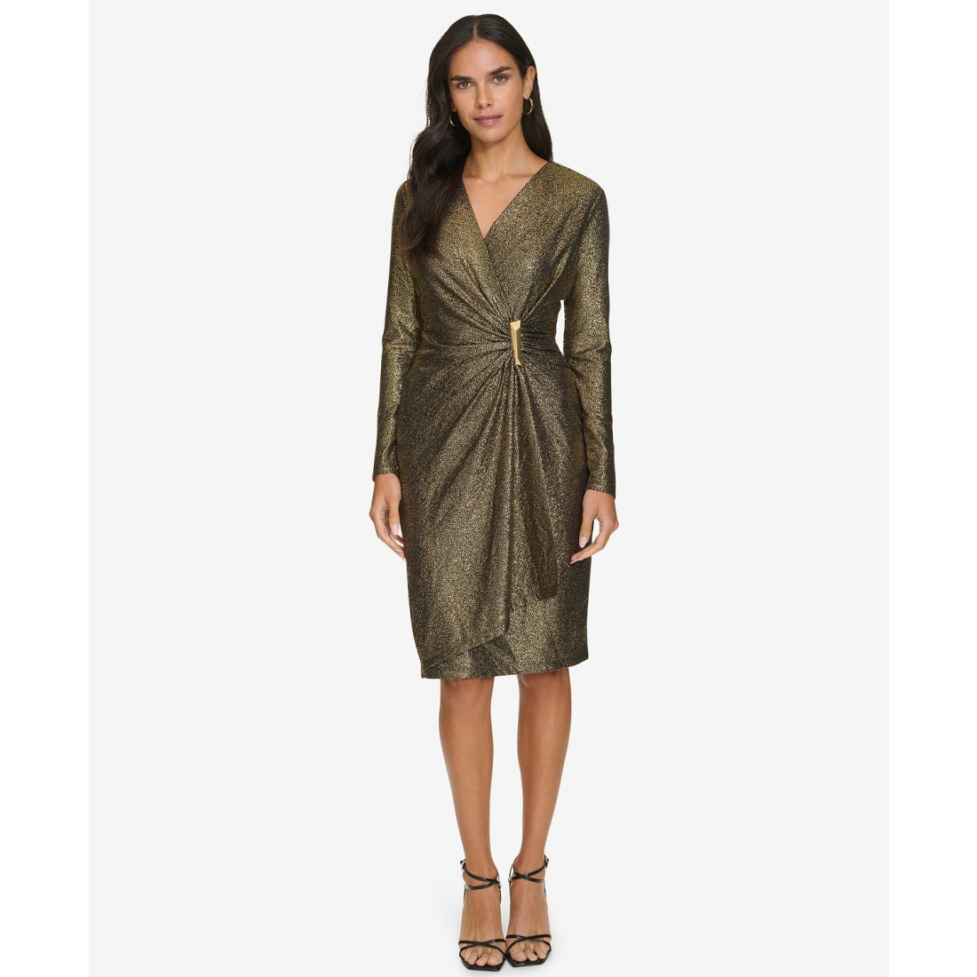 'Long-Sleeve Wrap Dress' pour Femmes