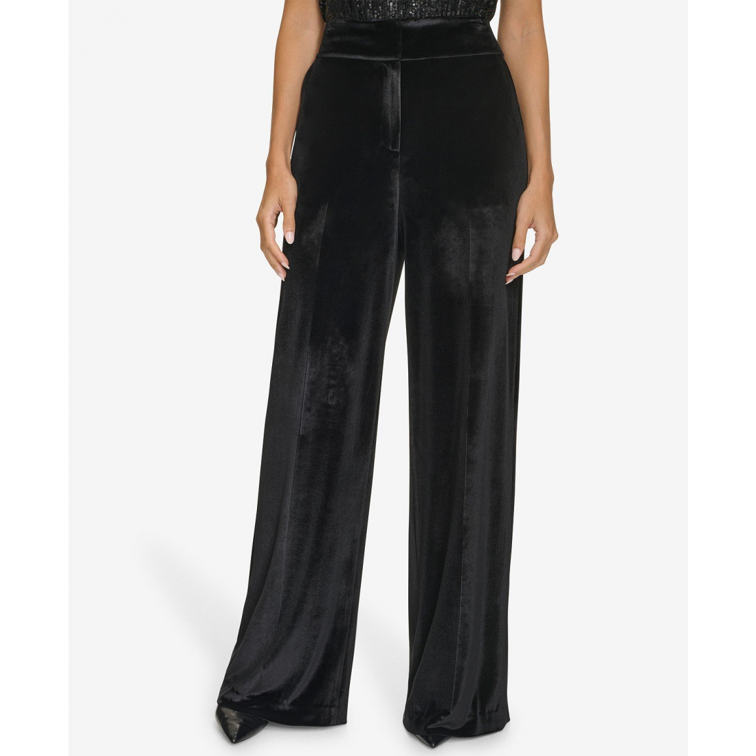 'Wide-Leg Velvet Pants' pour Femmes