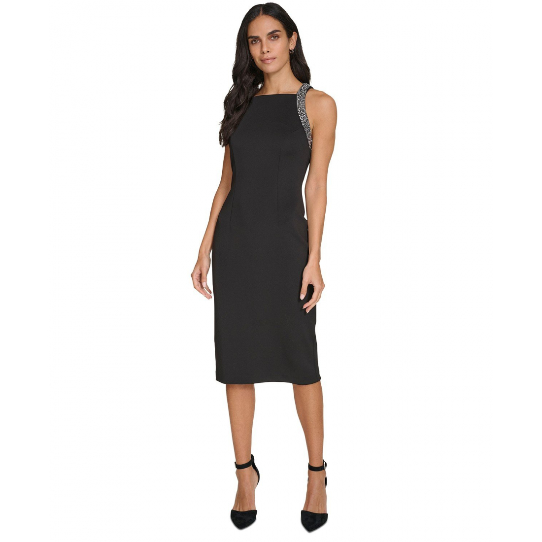 'Embellished Scuba Sheath Dress' pour Femmes